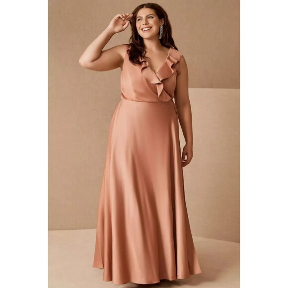 Anthropologie x BHLDN Sachin & Babi Tansy Satin Maxi Dress Sedona Sunset Sz 16 - Picture 13 of 16